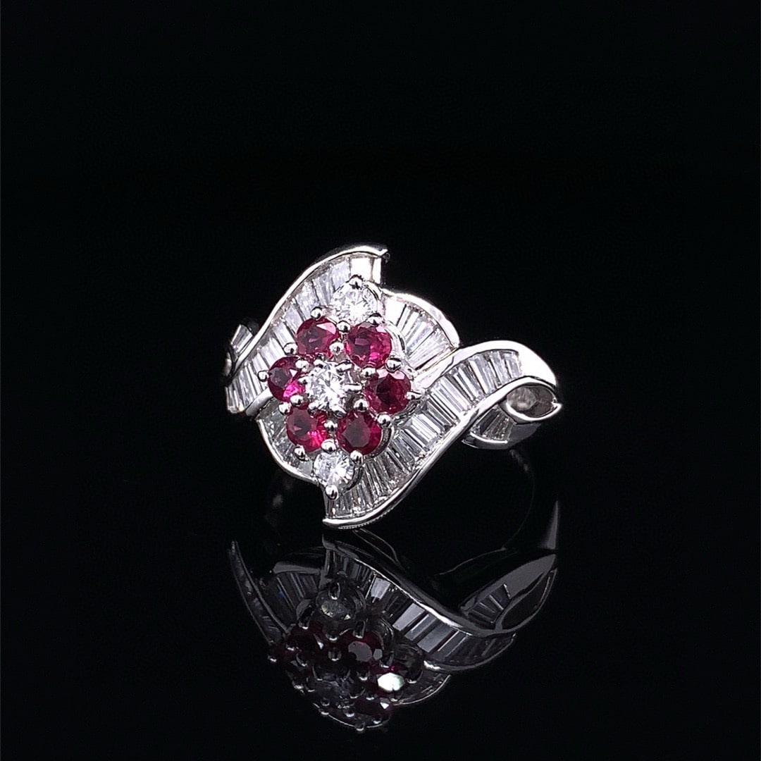 14k Gold 1.35 Ctw Natural Ruby & Diamond Ring - 3