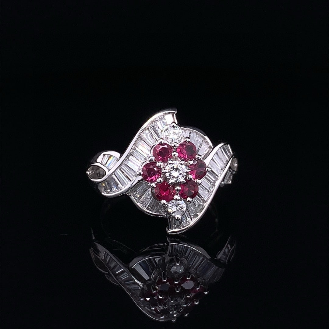 14k Gold 1.35 Ctw Natural Ruby & Diamond Ring - 4