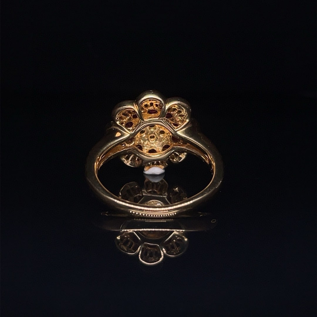 14k Gold 1.2 Ctw Natural Ruby & Diamond Ring - 4
