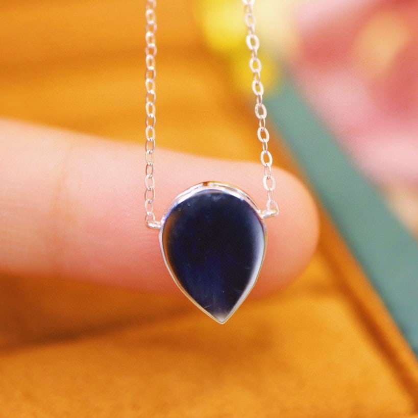 14k Gold 0.95 Ctw Natural Sapphire & Diamond Necklace - 5