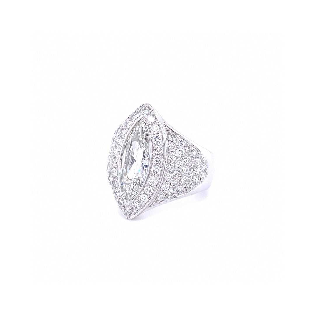 14k Gold 3.08 Ctw Natural H Diamond Ring - 2