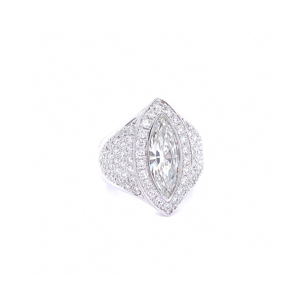 14k Gold 3.08 Ctw Natural H Diamond Ring - 3