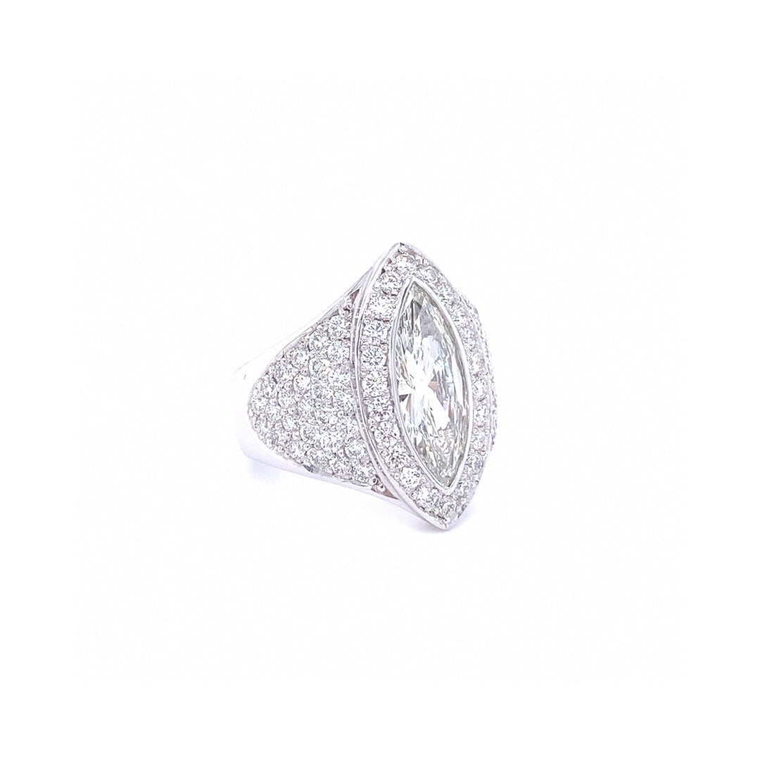 14k Gold 3.08 Ctw Natural H Diamond Ring - 4
