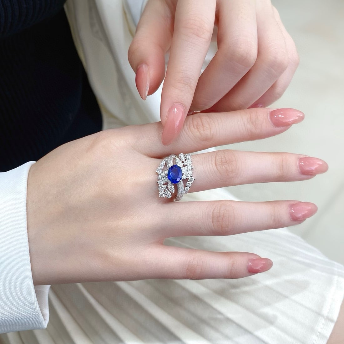 14k Gold 2.75 Ctw Natural Sapphire & Diamond Ring - 5