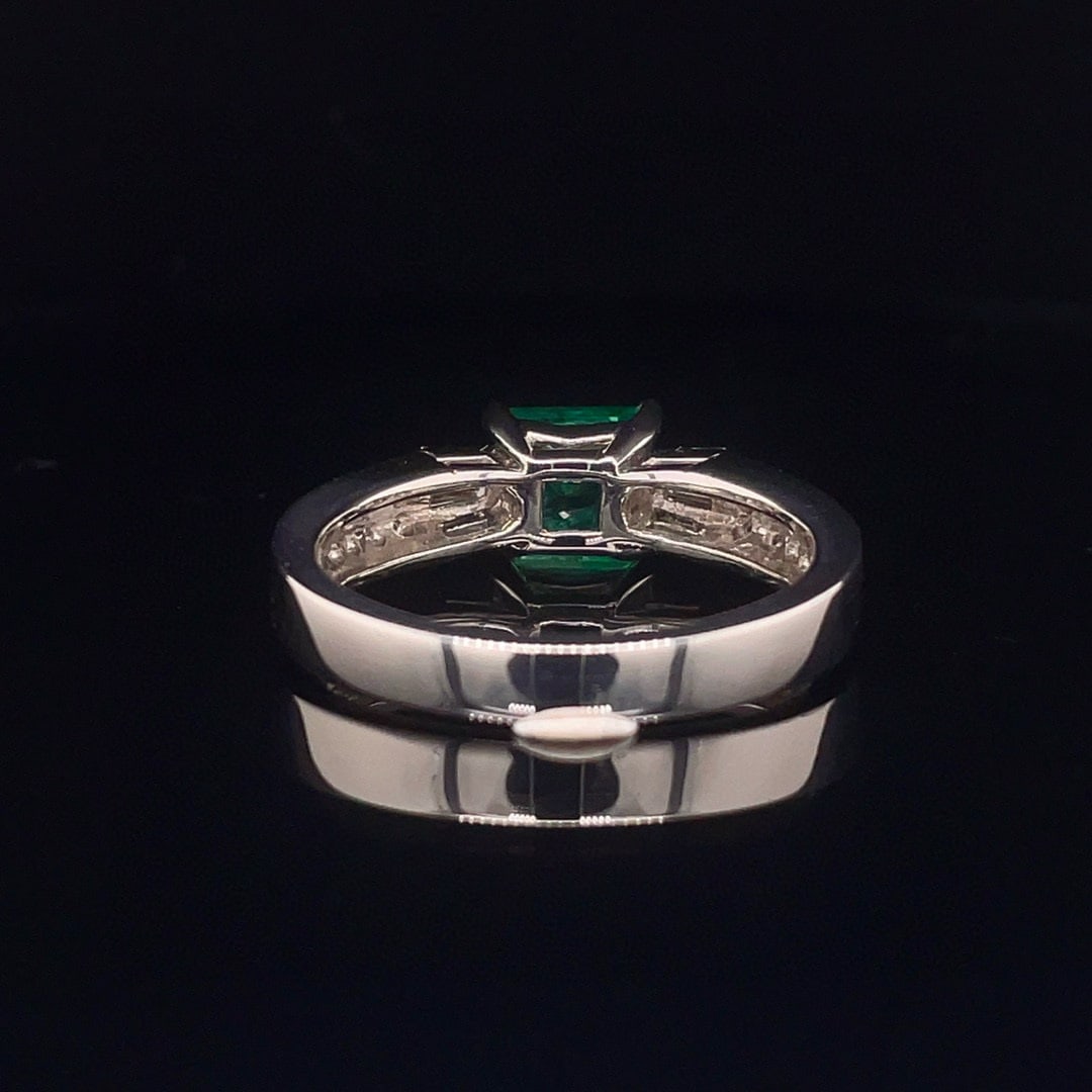 14k Gold 1.65 Ctw Vivid Green Natural Emerald & Diamond Ring - 4