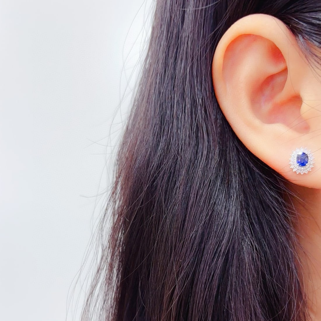 14k Gold 1.36 Ctw Natural Sapphire & Diamond Earrings - 7