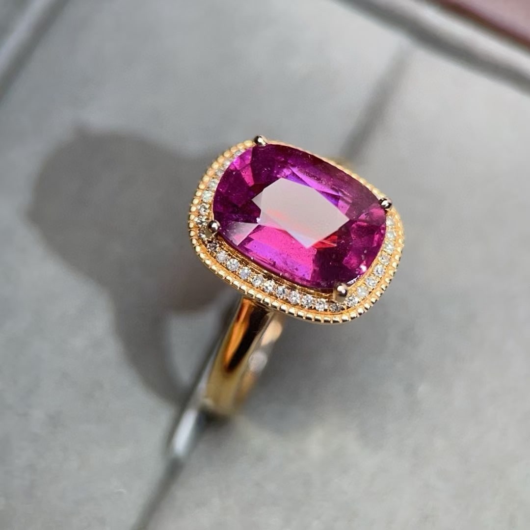 14k Gold 3.71 Ctw Natural Tourmaline & Diamond Ring - 3