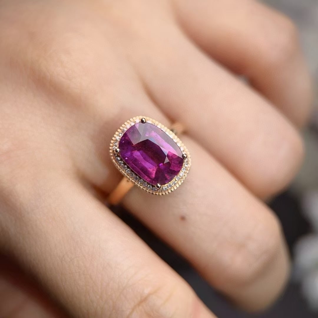 14k Gold 3.71 Ctw Natural Tourmaline & Diamond Ring - 6