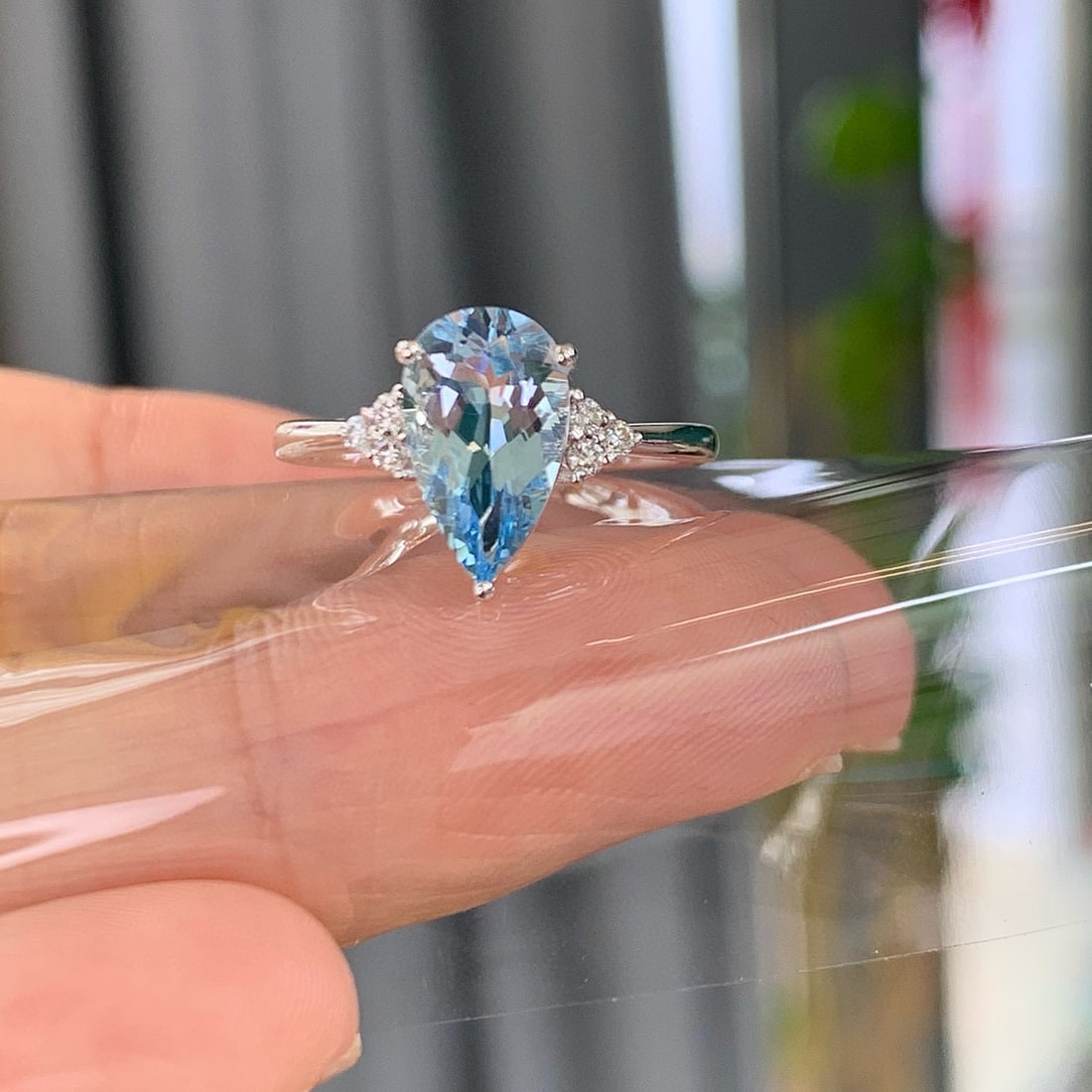 14k Gold 1.54 Ctw Natural Aquamarine & Diamond Ring - 2