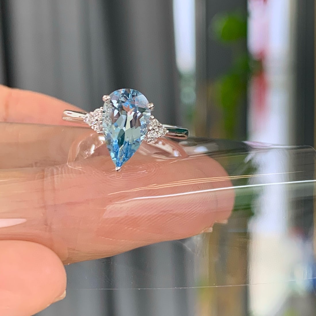 14k Gold 1.54 Ctw Natural Aquamarine & Diamond Ring - 3