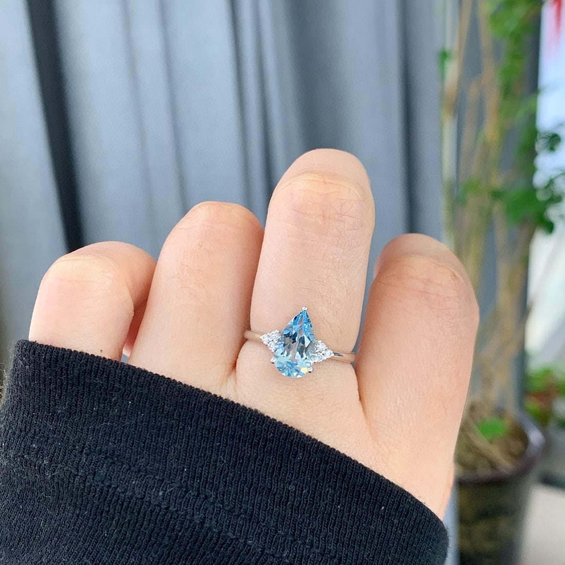 14k Gold 1.54 Ctw Natural Aquamarine & Diamond Ring - 4