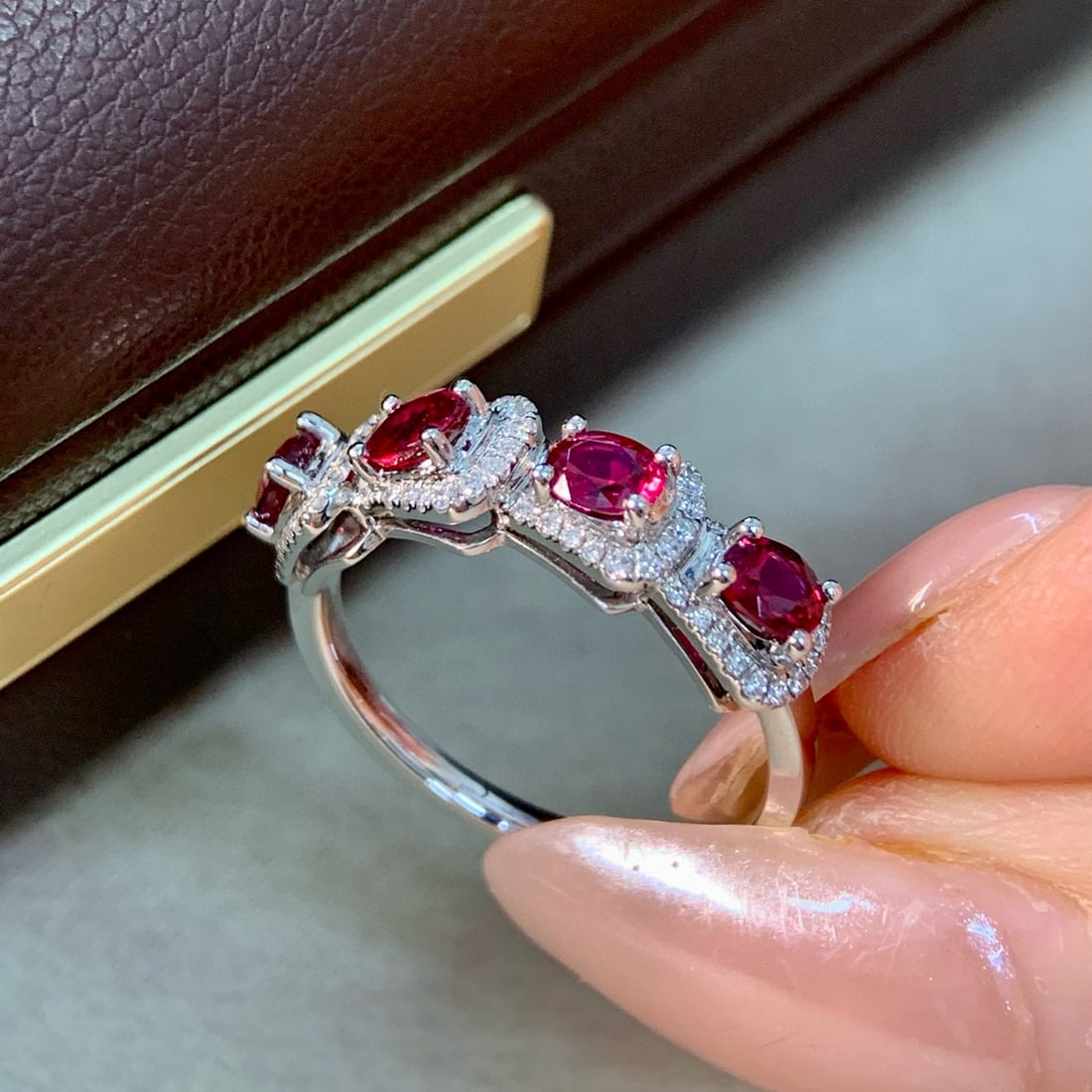 14k Gold 1.24 Ctw Natural Ruby & Diamond Ring - 2