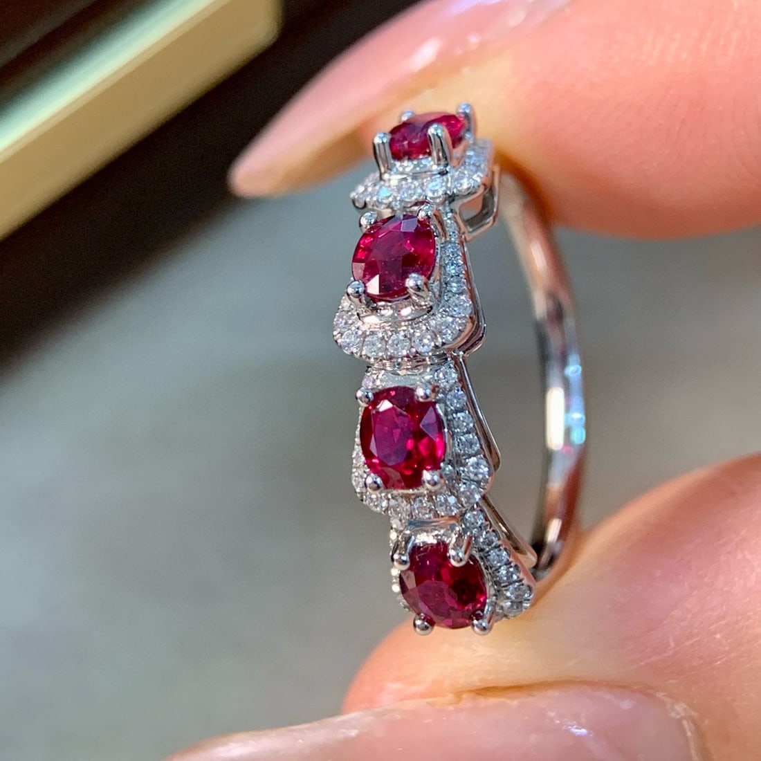 14k Gold 1.24 Ctw Natural Ruby & Diamond Ring - 4