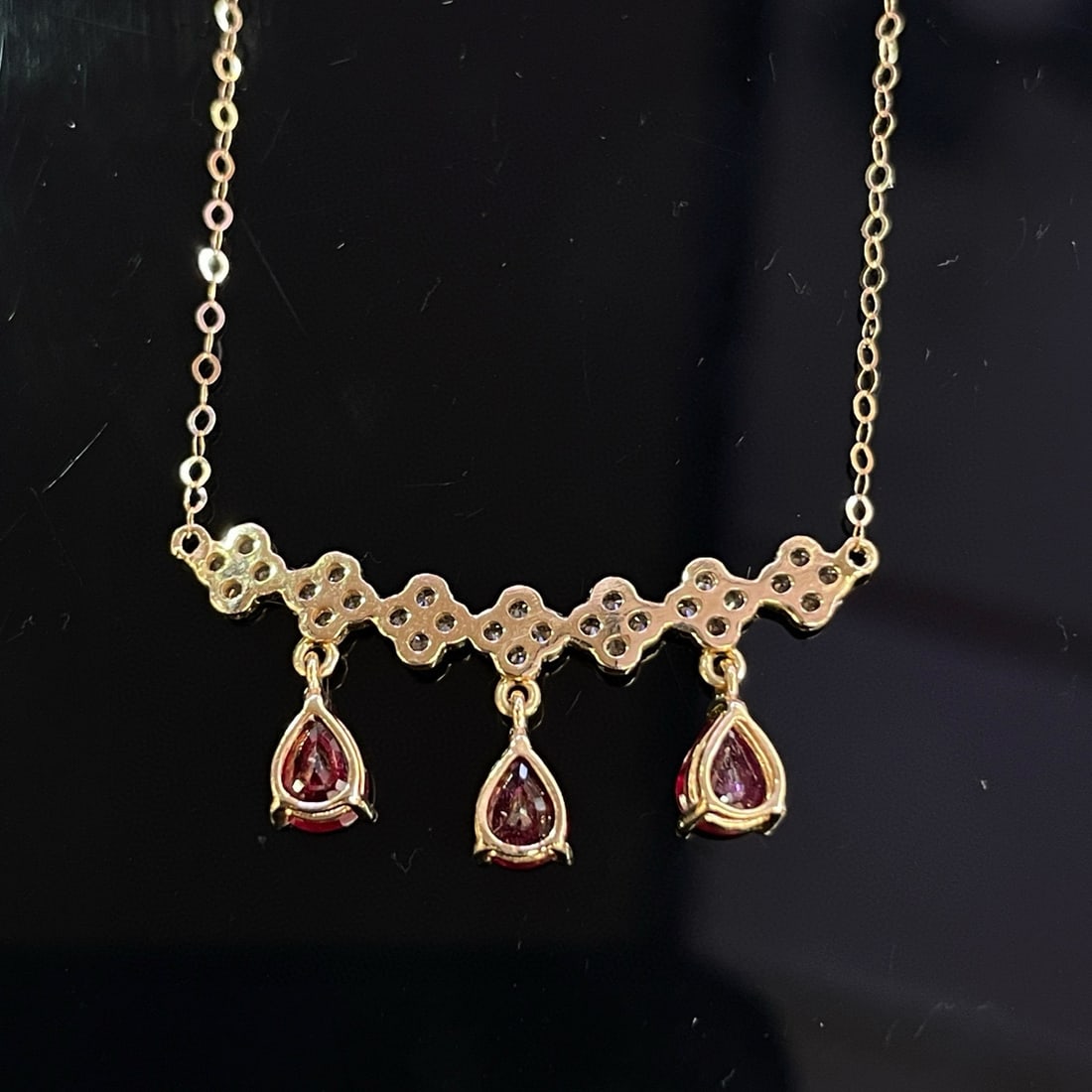 14k Gold 1.00 Ct Natural Ruby & Sapphire Necklace - 4