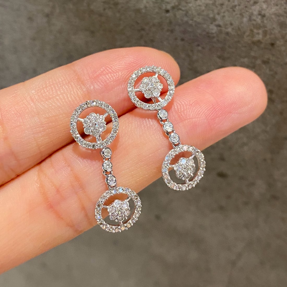 14k Gold 1.1 Ct Natural H Diamond Earrings - 3