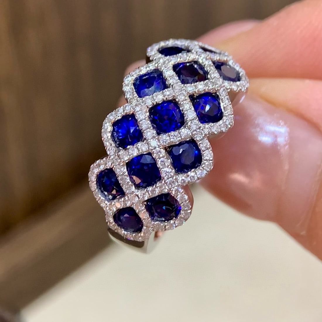 14k Gold 2.50 Ctw Natural Sapphire & Diamond Ring - 4