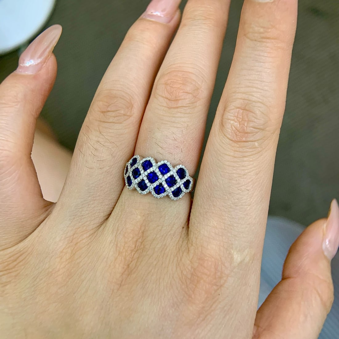 14k Gold 2.50 Ctw Natural Sapphire & Diamond Ring - 5