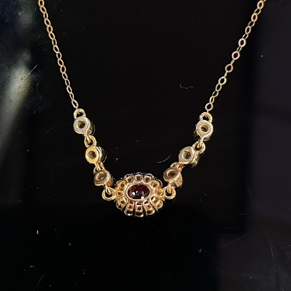 14k Gold 0.42 Ct Natural Ruby & Sapphire Necklace - 4