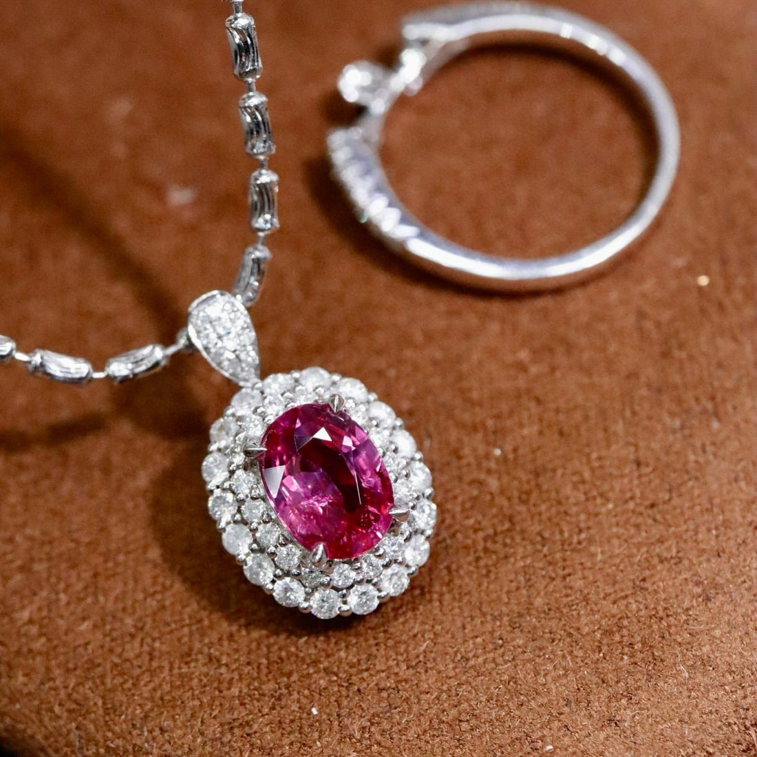 14k Gold 2.23 Ctw Natural Ruby & Diamond Ring/pendant( Without Chain ) - 3