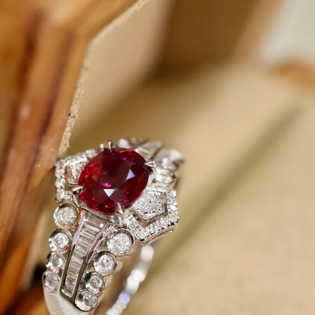 14k Gold 1.44 Ctw Natural Ruby & Diamond Ring - 3