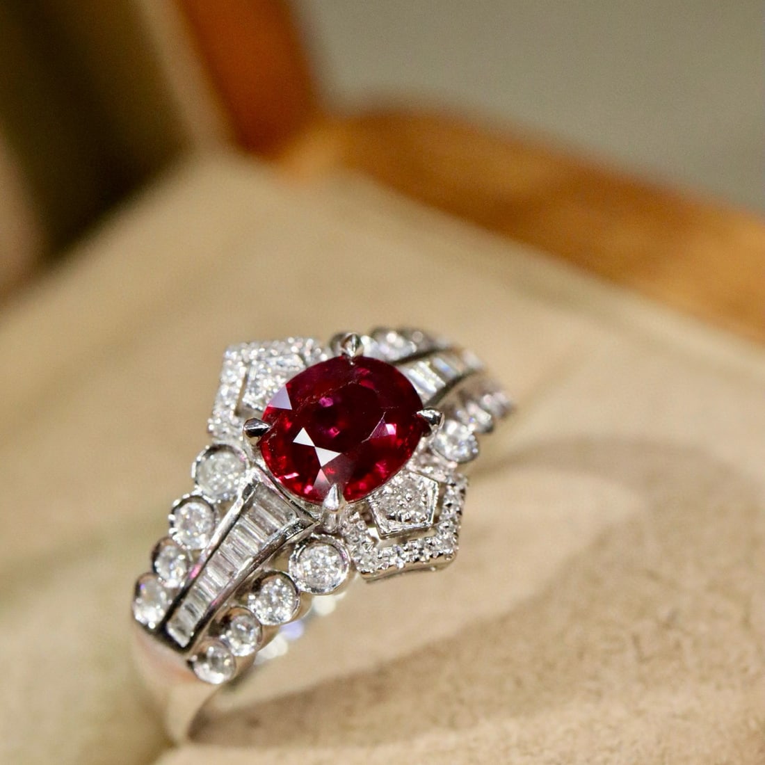 14k Gold 1.44 Ctw Natural Ruby & Diamond Ring - 4