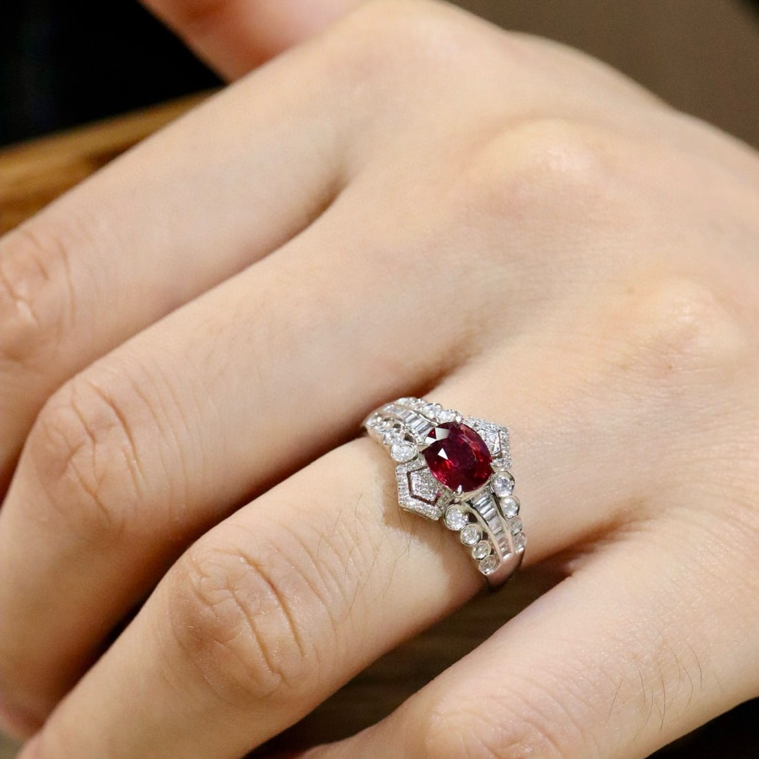 14k Gold 1.44 Ctw Natural Ruby & Diamond Ring - 6