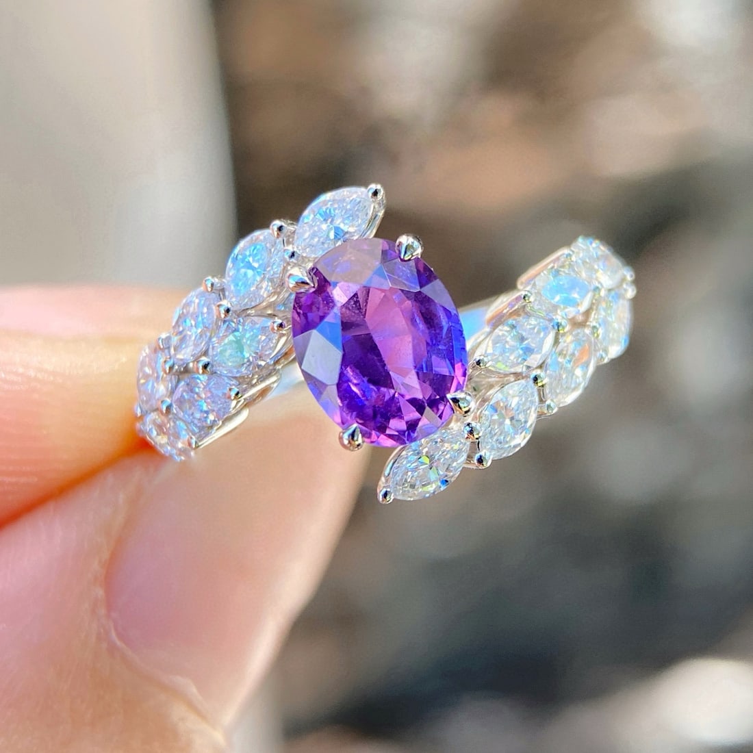 14k Gold 2.04 Ctw Natural Sapphire & Diamond Ring - 2