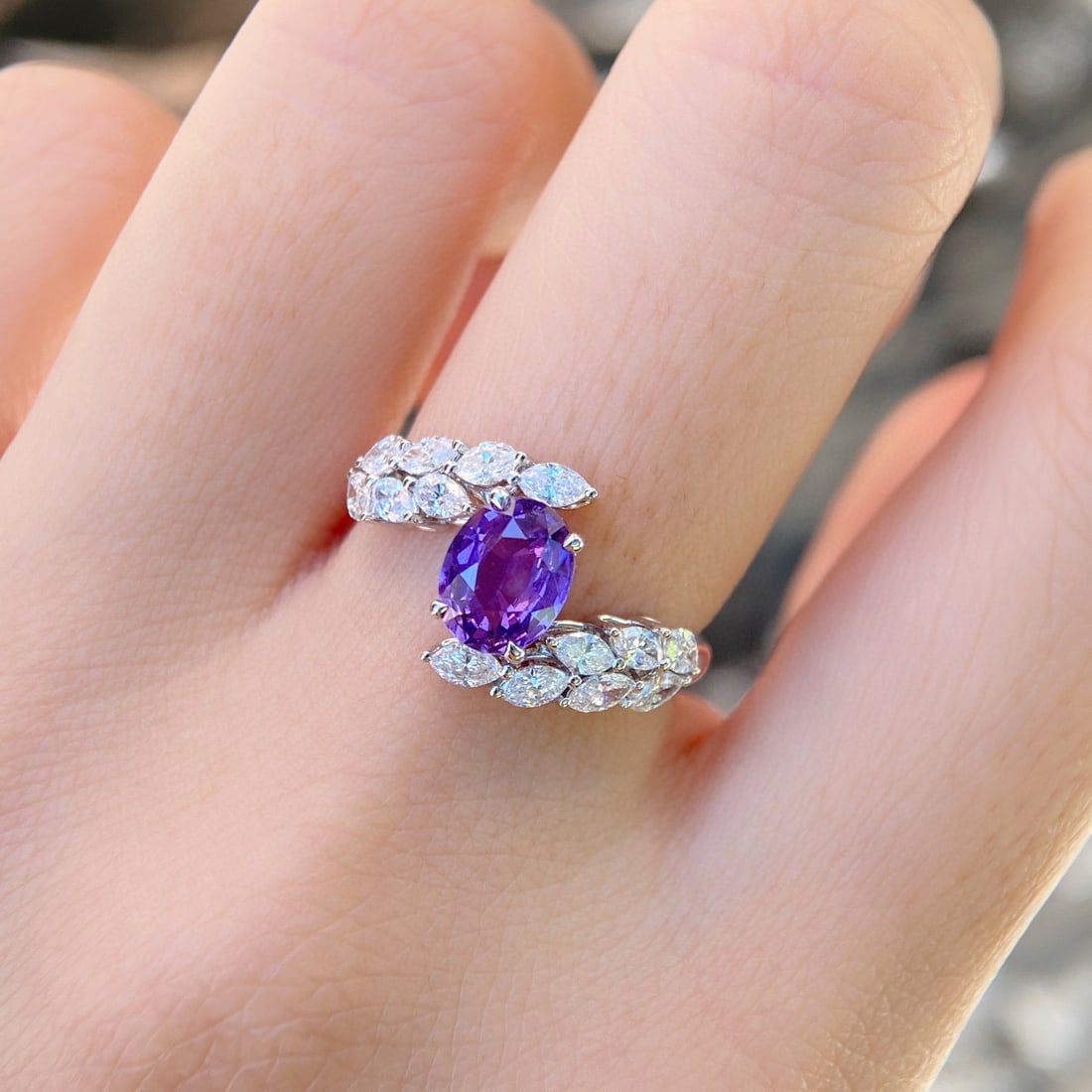 14k Gold 2.04 Ctw Natural Sapphire & Diamond Ring - 3