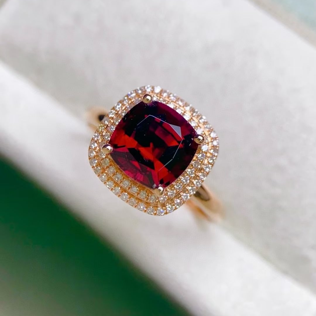 14k Gold 2.61 Ctw Natural Tourmaline & Diamond Ring - 6
