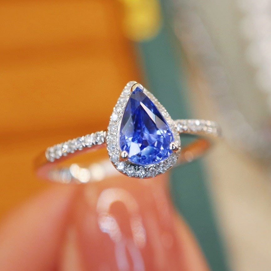 14k Gold 1.40 Ctw Natural Sapphire & Diamond Ring - 3