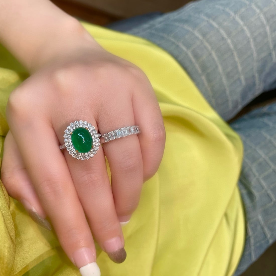 14k Gold 5.26 Ct Natural Emerald & Diamond Ring/pendant( Without Chain ) - 5