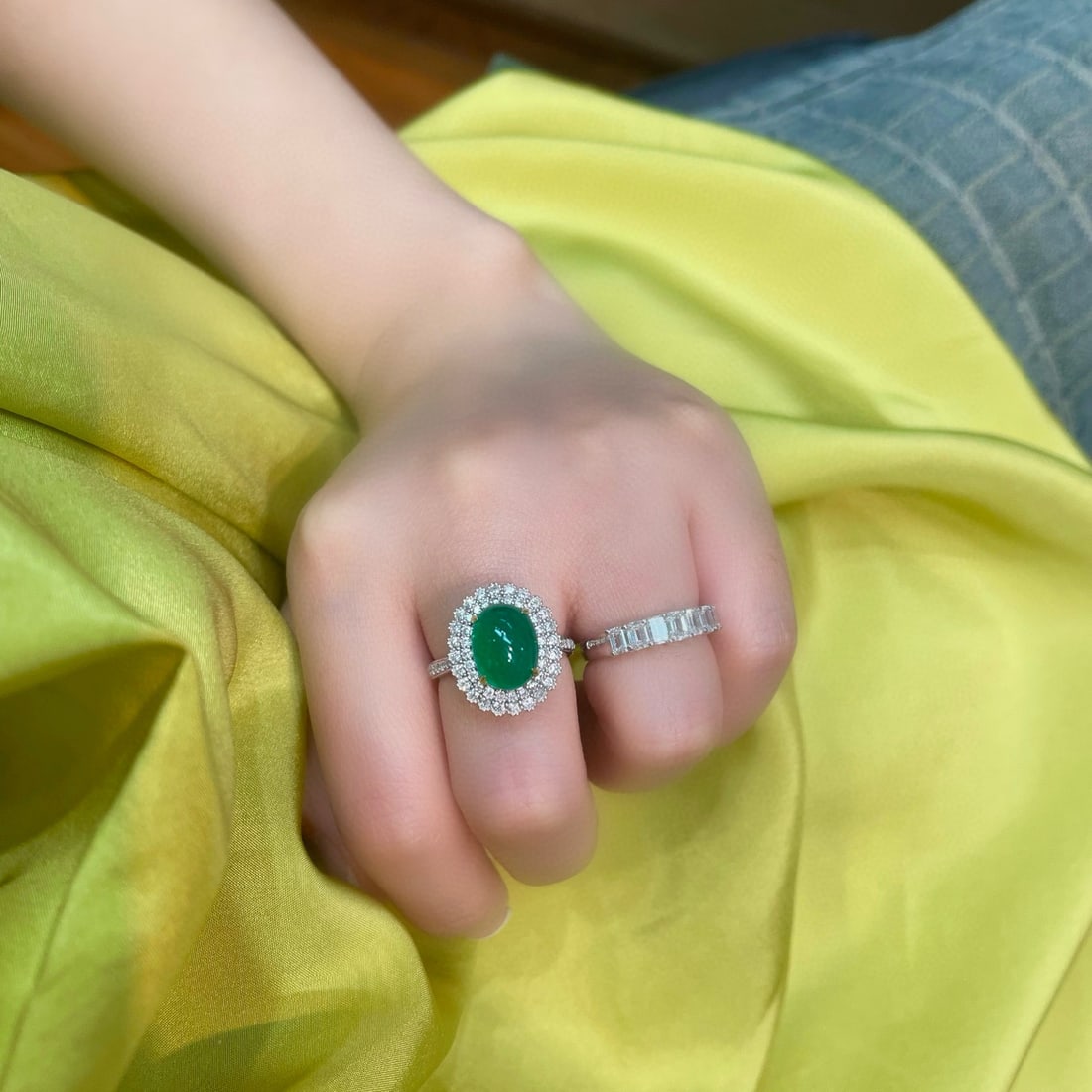 14k Gold 5.26 Ct Natural Emerald & Diamond Ring/pendant( Without Chain ) - 6