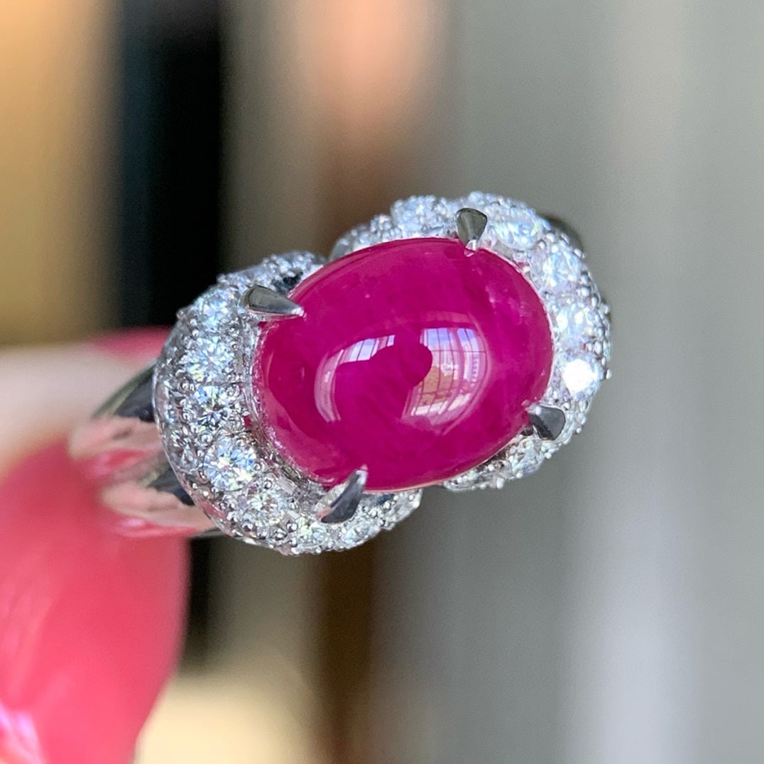 14k Gold 6.09 Ctw Natural Ruby & Diamond Ring - 2