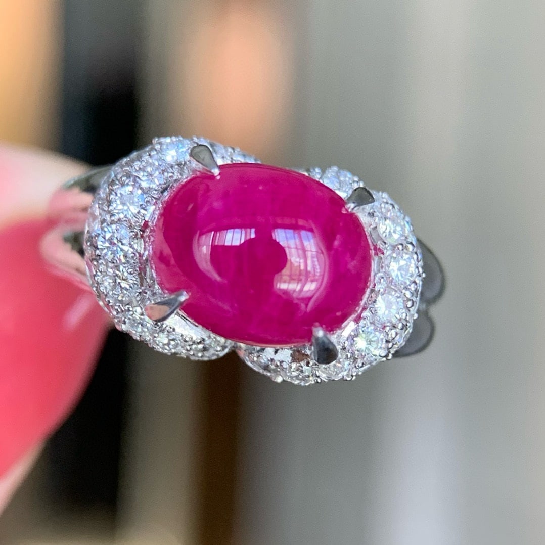 14k Gold 6.09 Ctw Natural Ruby & Diamond Ring - 3
