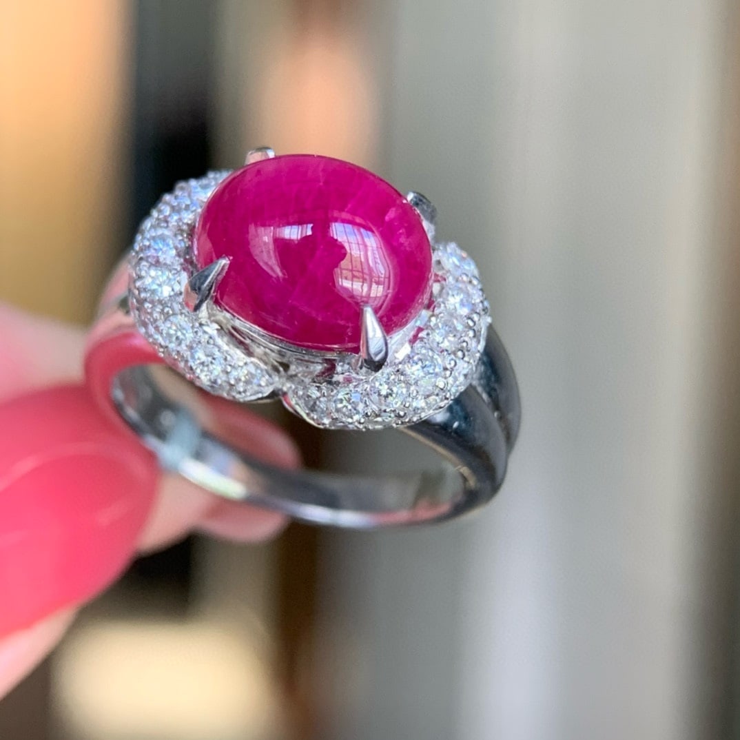 14k Gold 6.09 Ctw Natural Ruby & Diamond Ring - 4
