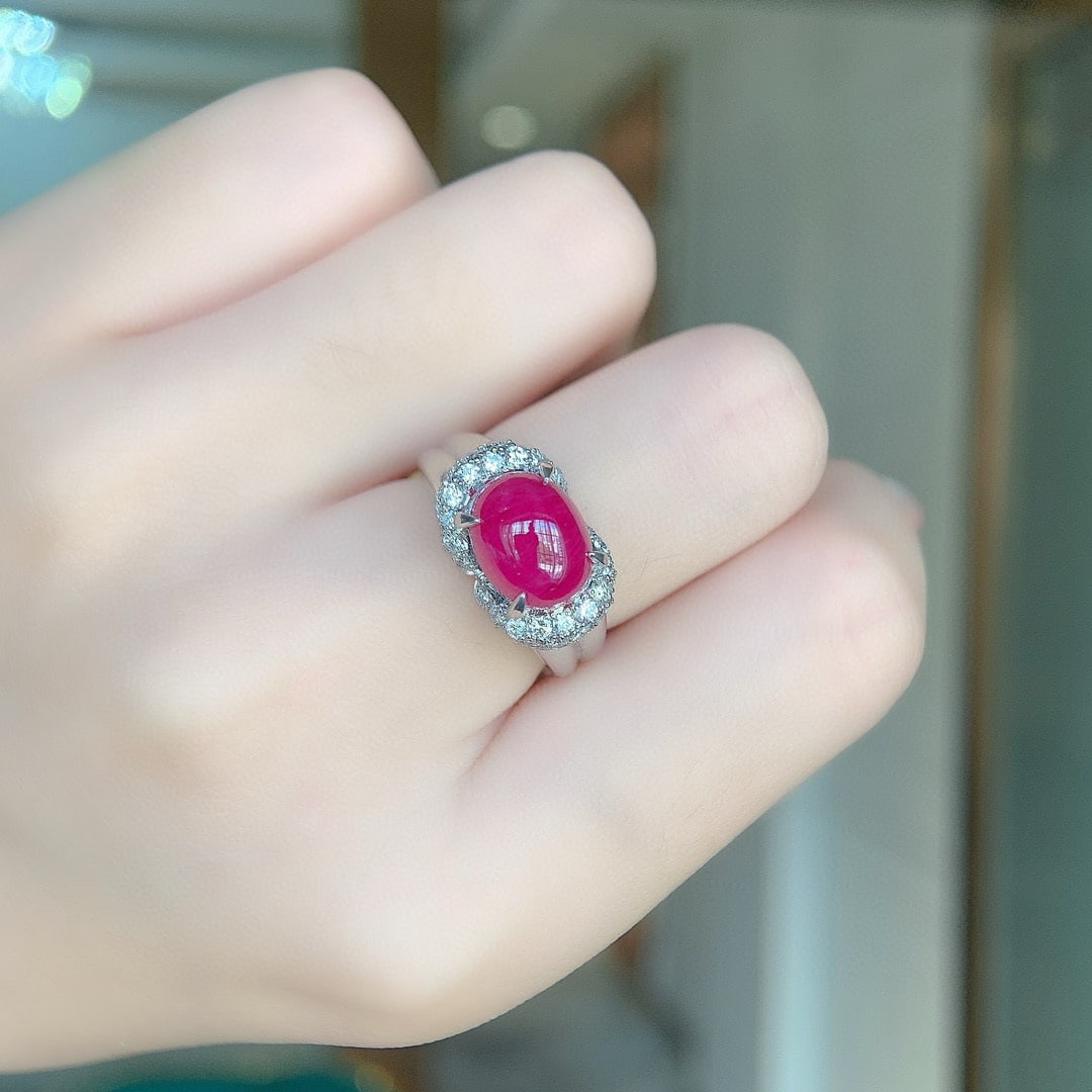 14k Gold 6.09 Ctw Natural Ruby & Diamond Ring - 5