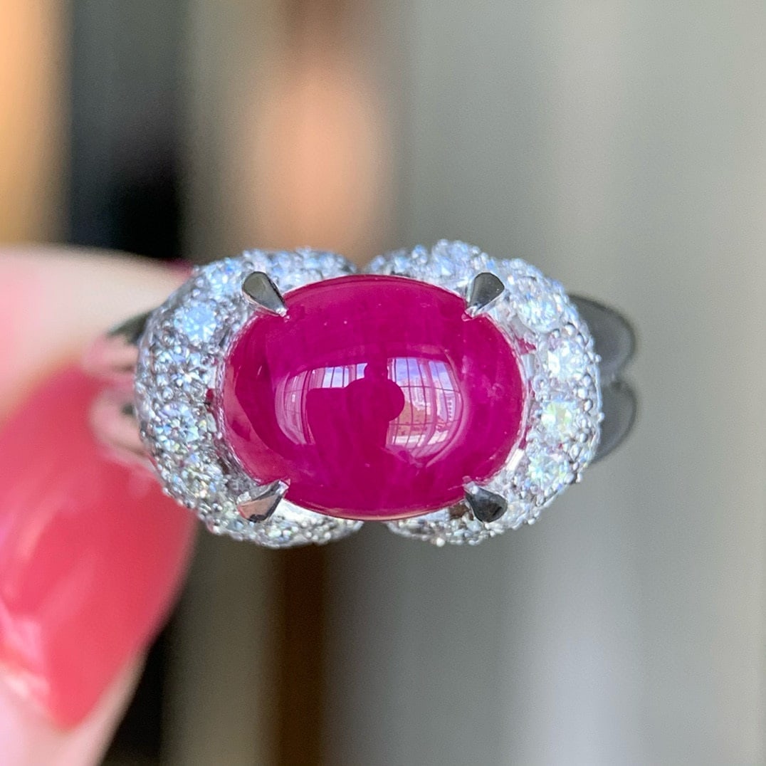 14k Gold 6.09 Ctw Natural Ruby & Diamond Ring - 6