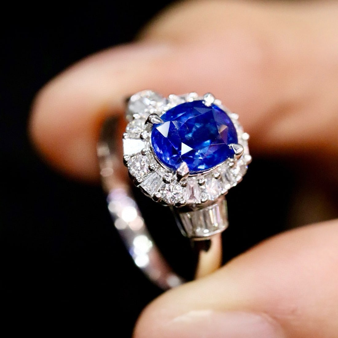14k Gold 2.62 Ctw Natural Sapphire & Diamond Ring - 2