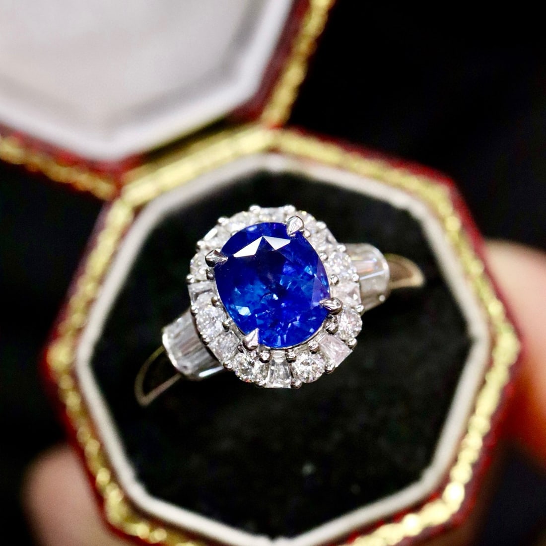 14k Gold 2.62 Ctw Natural Sapphire & Diamond Ring - 4
