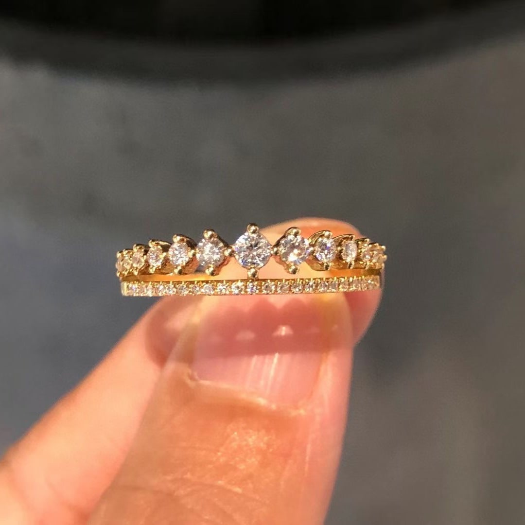 14k Gold 0.35 Ct Natural H Diamond Ring - 2
