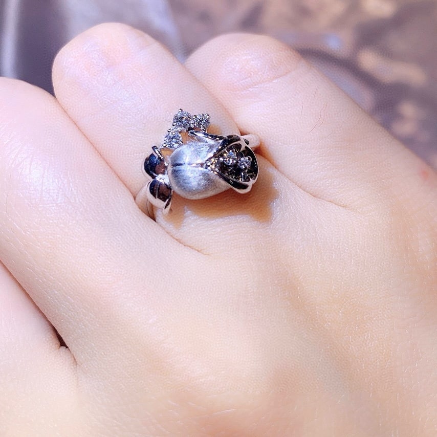 14k Gold 0.21 Ct Natural H Diamond Ring - 6