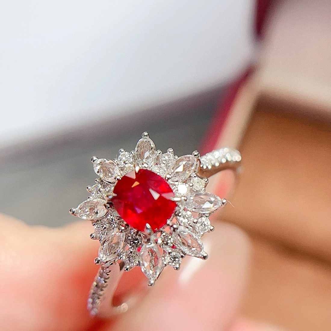 14k Gold 1.27 Ctw Natural Ruby & Diamond Ring - 2