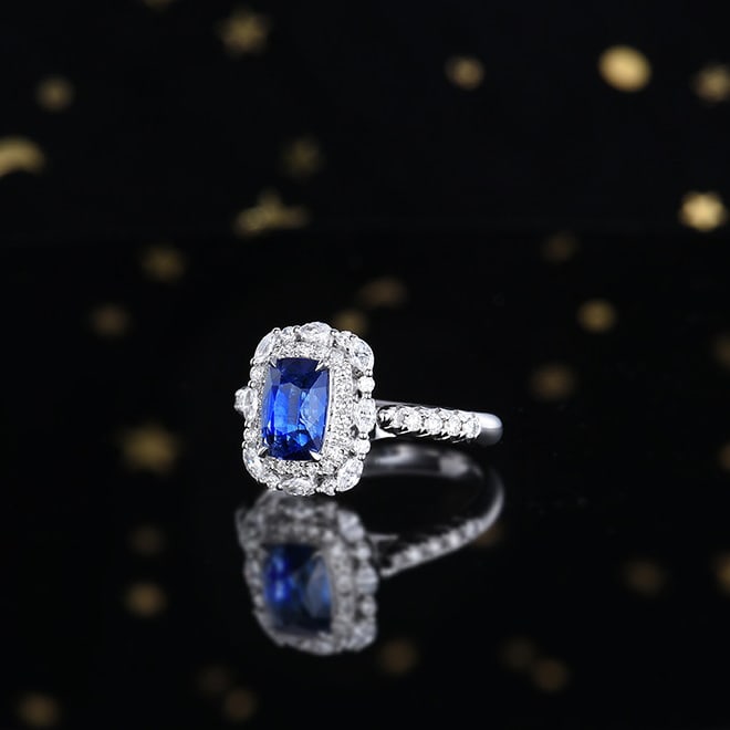 14k Gold 2.68 Ctw Natural Sapphire & Diamond Ring/pendant( Without Chain ) - 4
