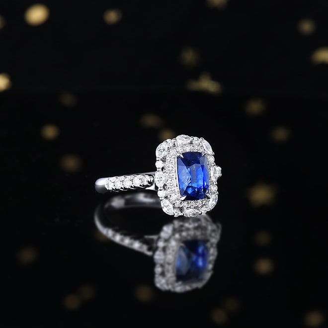 14k Gold 2.68 Ctw Natural Sapphire & Diamond Ring/pendant( Without Chain ) - 5