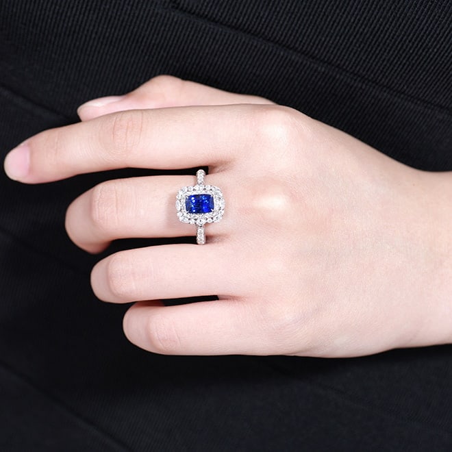 14k Gold 2.68 Ctw Natural Sapphire & Diamond Ring/pendant( Without Chain ) - 7