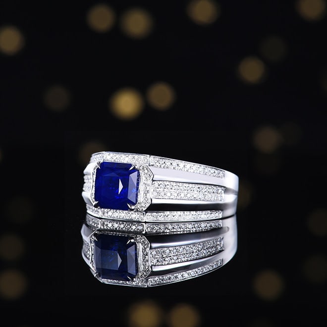 14k Gold 2.71 Ctw Natural Sapphire & Diamond Ring - 2