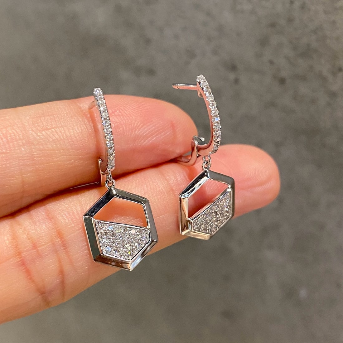 14k Gold 0.35 Ct Natural H Diamond Earrings - 3