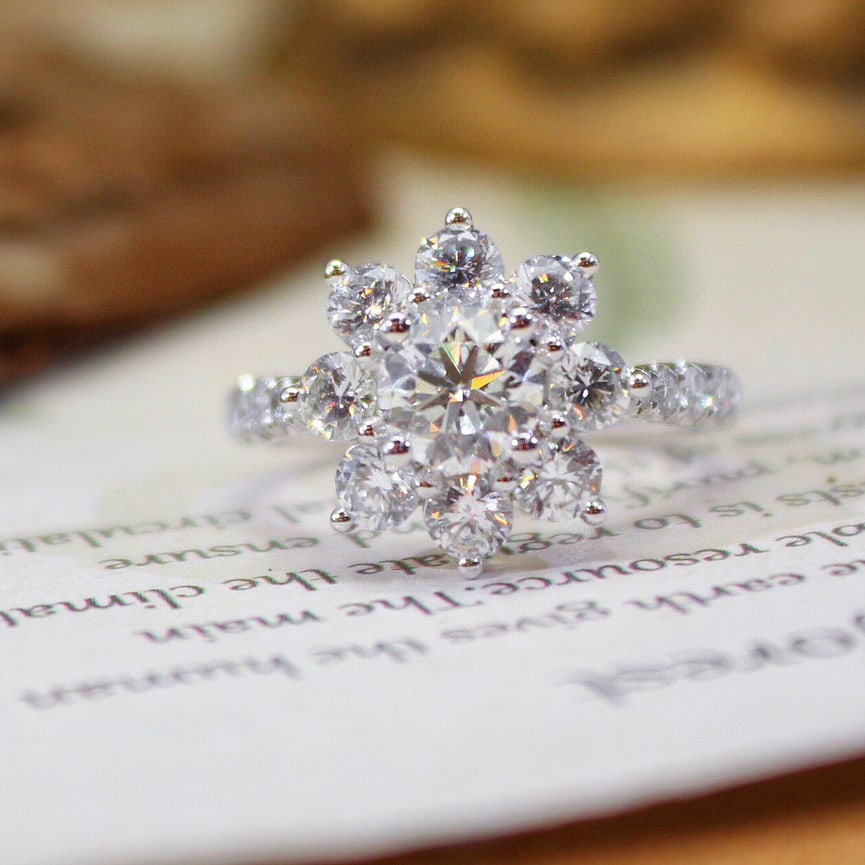 14k Gold 2.40 Ctw Natural H Diamond Ring - 2