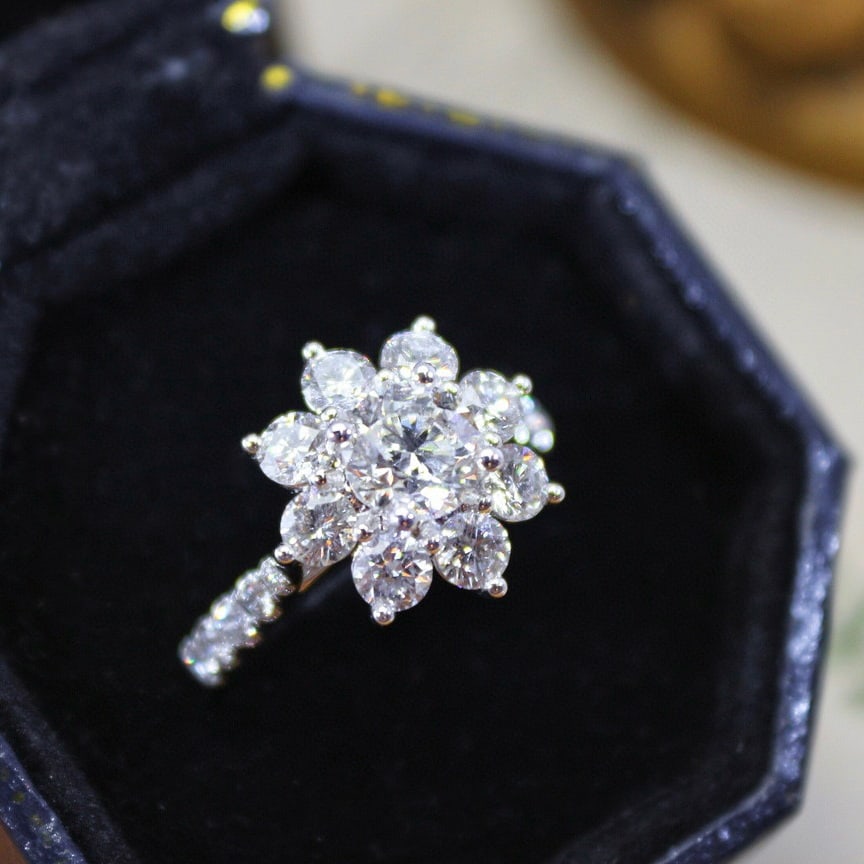 14k Gold 2.40 Ctw Natural H Diamond Ring - 3