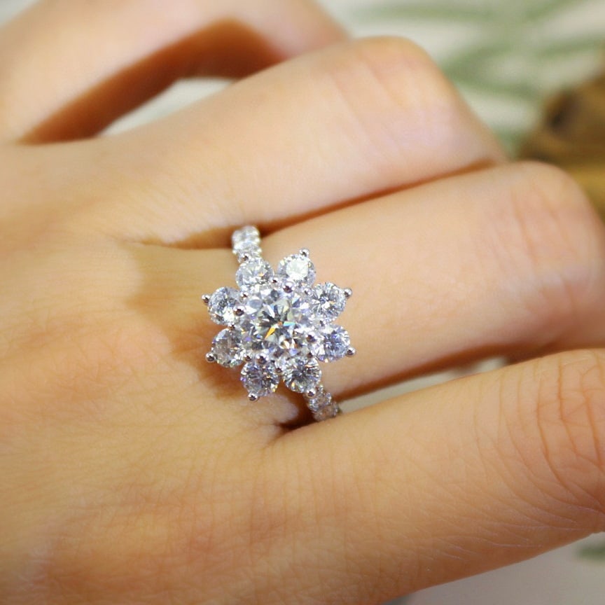 14k Gold 2.40 Ctw Natural H Diamond Ring - 4